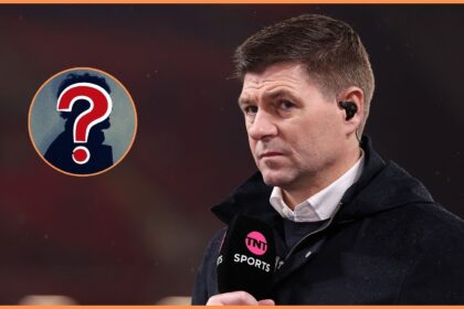 Steven Gerrard looks on during punditry duty