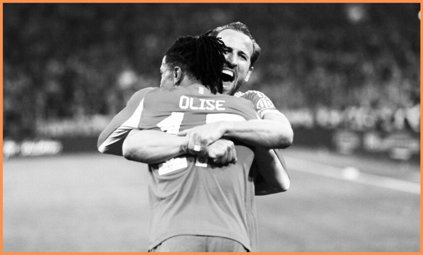 Michael Olise and Harry Kane of Bayern Munich