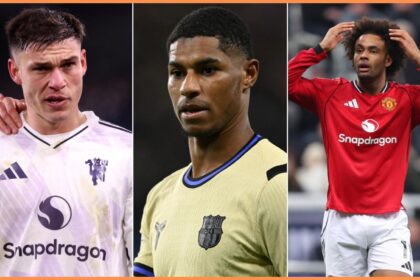 Manuel Ugarte, Marcus Rashford, and Joshua Zirkzee