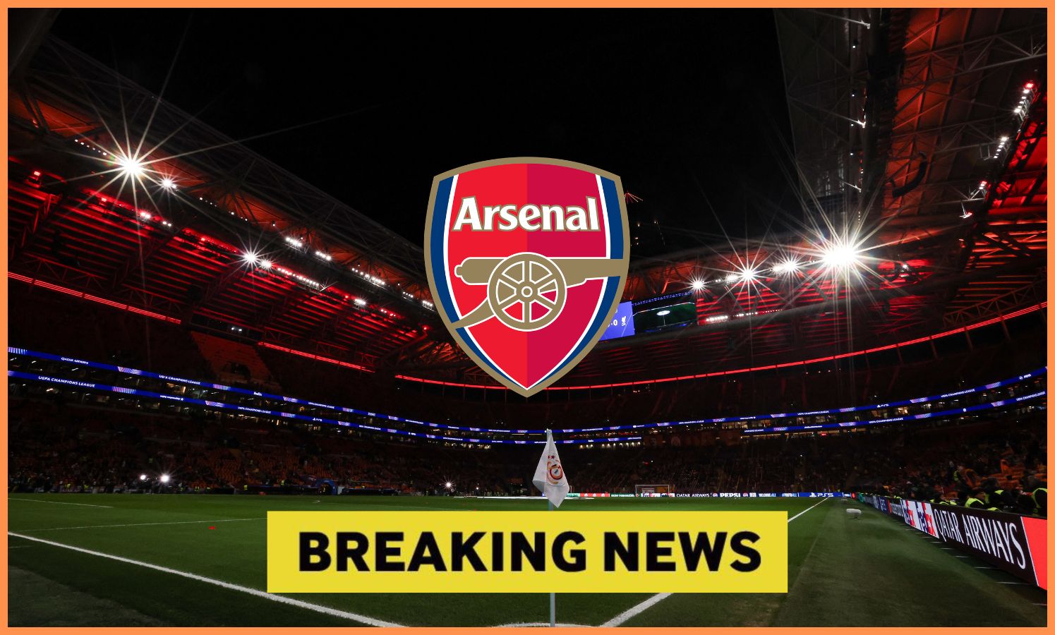 Galatasaray stadium and Arsenal logo