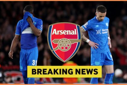 Christian Kofane, the Arsenal FC logo, and