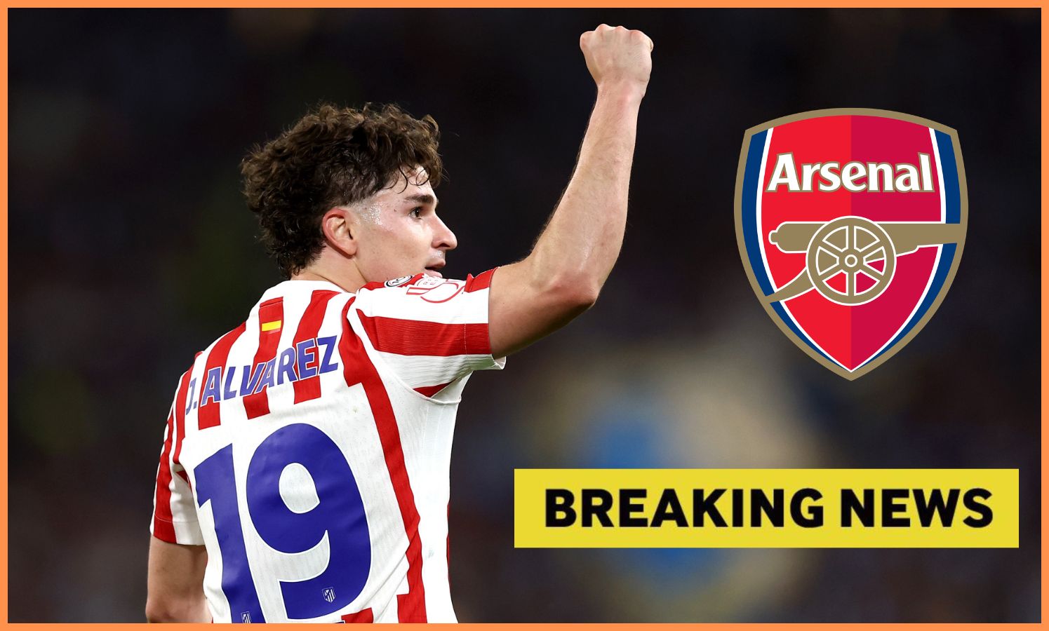 Julian Alvarez celebrates a goal for Atletico Madrid, and