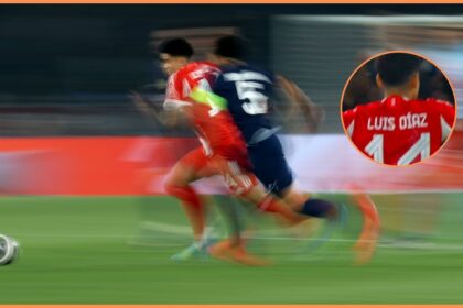 Luis Diaz in action for Bayern Munich vs PSG