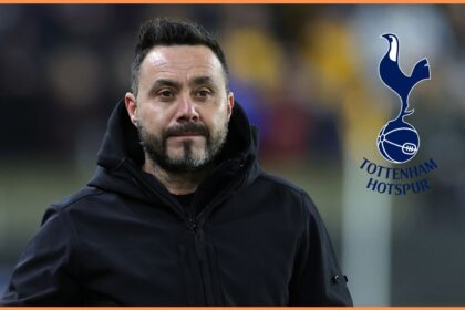 Roberto De Zerbi and the Tottenham Hotspur badge