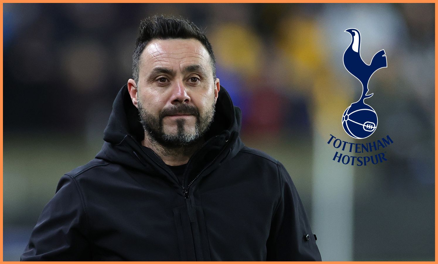 Roberto De Zerbi and the Tottenham Hotspur badge