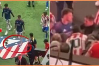 Ben White clashes with Diego Simeone