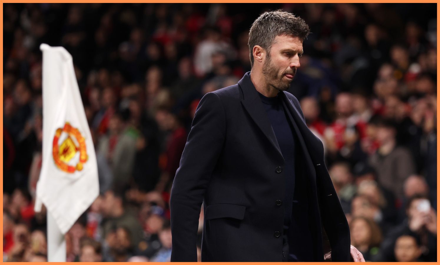 Michael Carrick walks down the tunnel after Man United