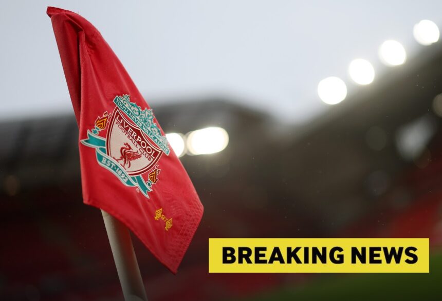 A Liverpool FC corner flag at Anfield, plus a