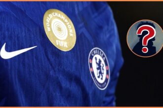 Chelsea badge with overlay of mystery player