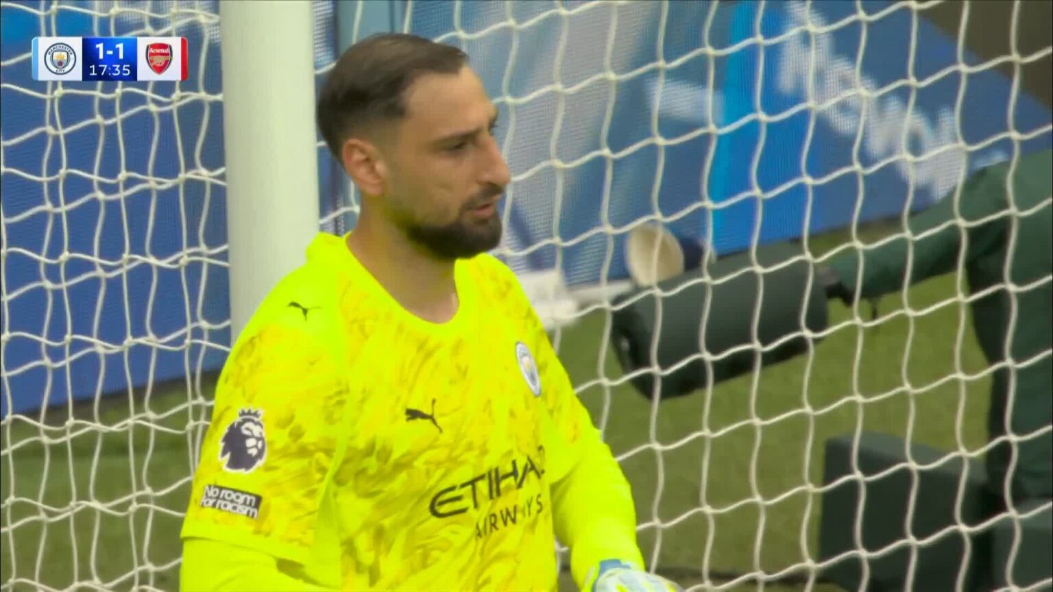 Gianluigi Donnarumma reacts after howler vs Arsenal