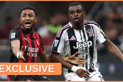 Pierre Kalulu in action for Juventus against AC Milan