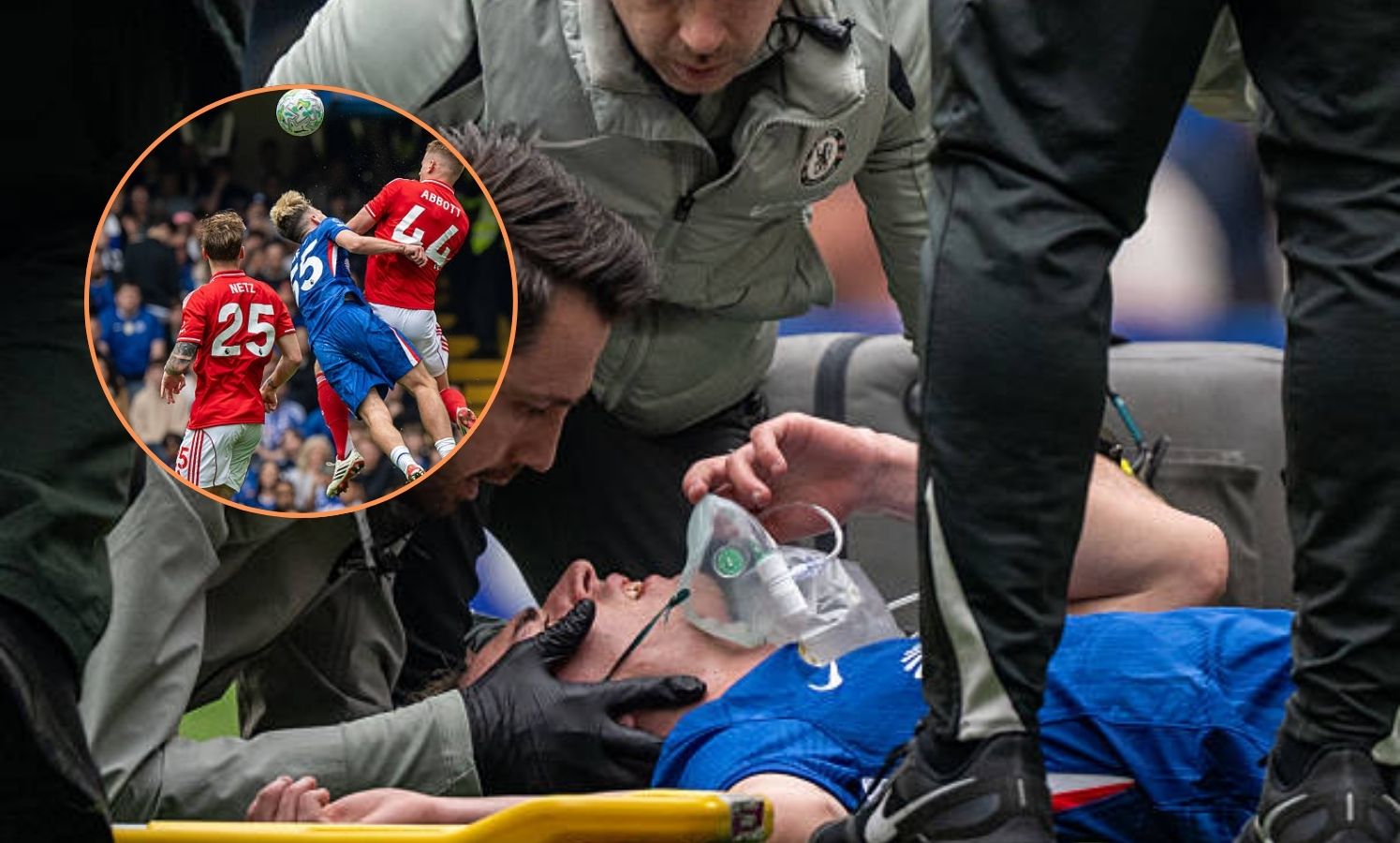 Jesse Derry stretchered off vs Nottingham Forest