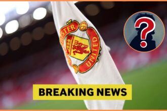 Man United corner flag with Breaking News and mystery player