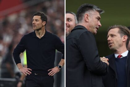 Split image of Xabi Alonso and Michael Edwards and Richard Hughes