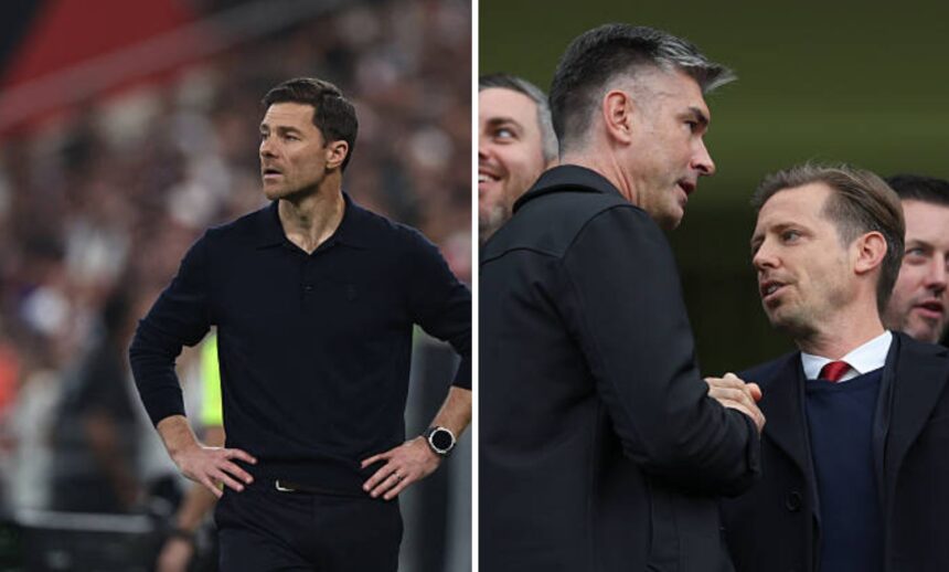 Split image of Xabi Alonso and Michael Edwards and Richard Hughes