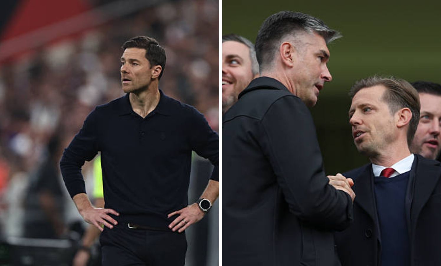 Split image of Xabi Alonso and Michael Edwards and Richard Hughes