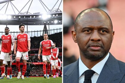 Split image of Arsenal players and Patrick Vieira