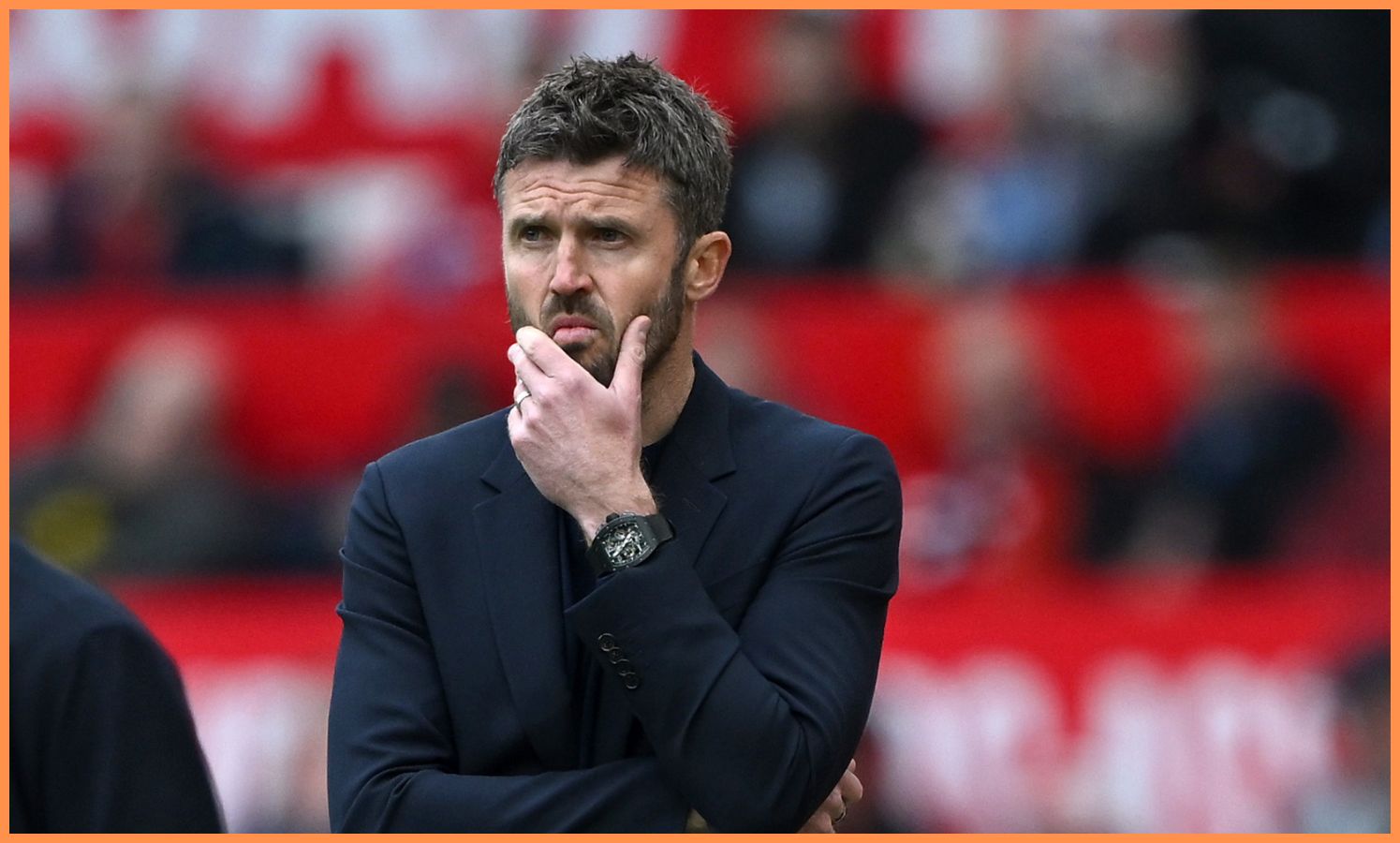 Manchester United interim manager Michael Carrick looks on