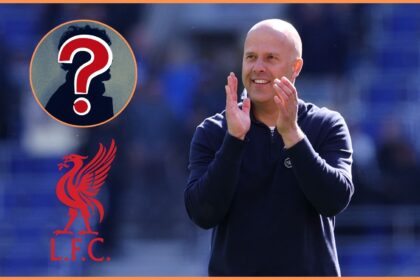 Arne Slot applauding the Liverpool fans