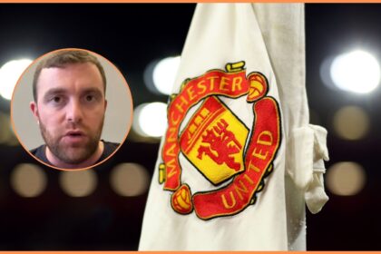Manchester United logo and Fabrizio Romano