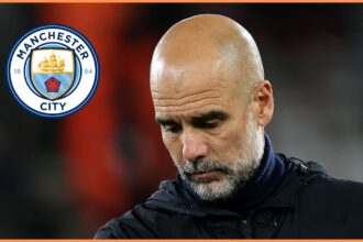 Pep Guardiola reacts after Manchester City