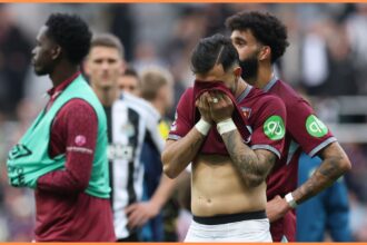 West Ham players react after losing to Newcastle