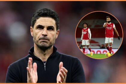 Mikel Arteta applauding the Arsenal fans