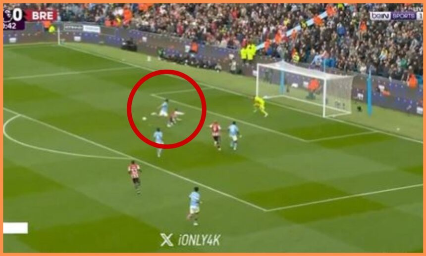 Brentford had a strong penalty shout against Manchester City