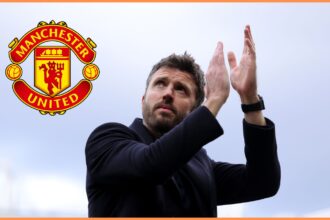 Michael Carrick applauds the Manchester United fans