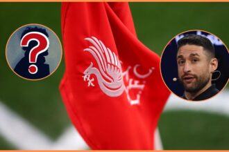 Liverpool FC logo on corner flag and David Ornstein