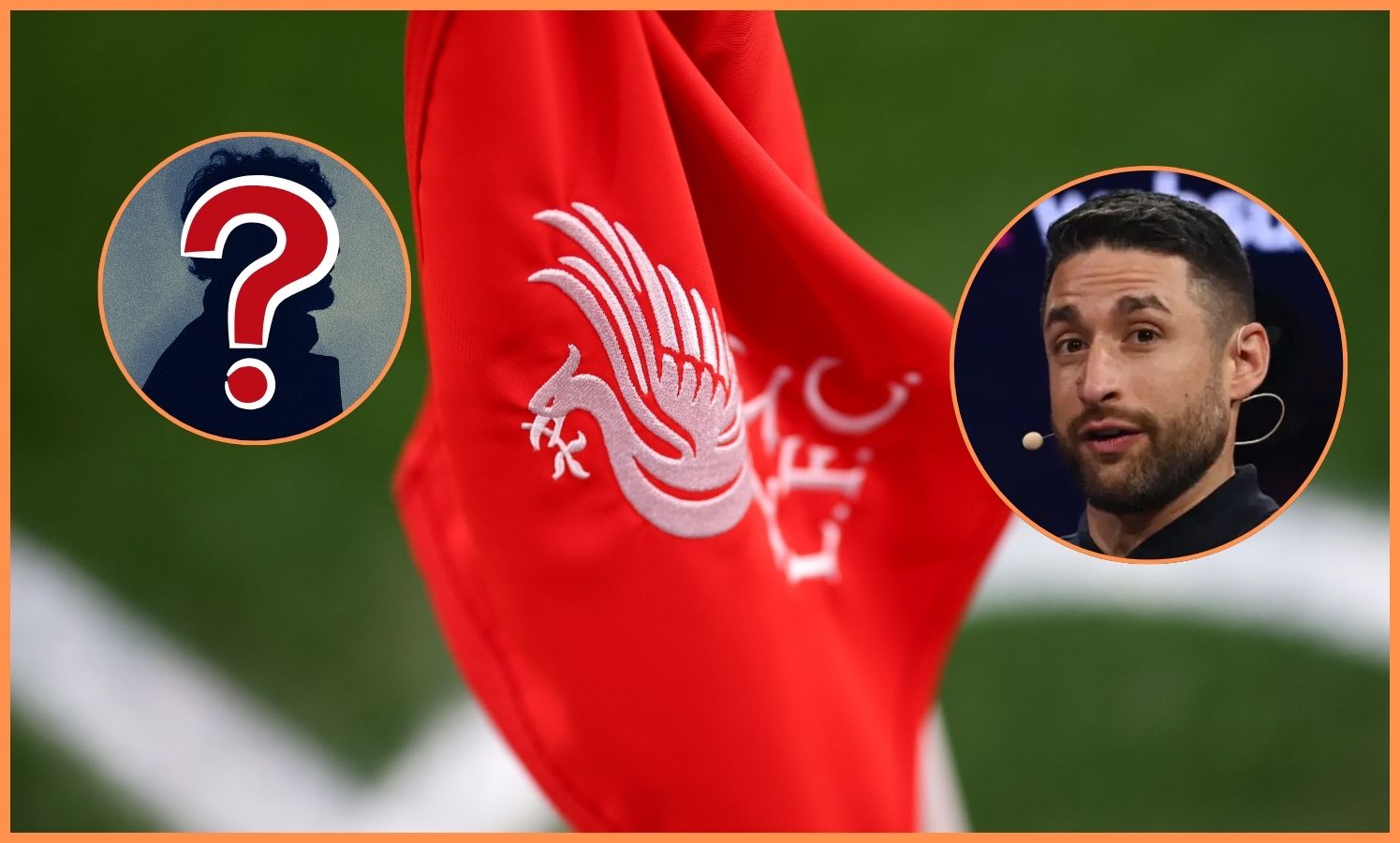 Liverpool FC logo on corner flag and David Ornstein