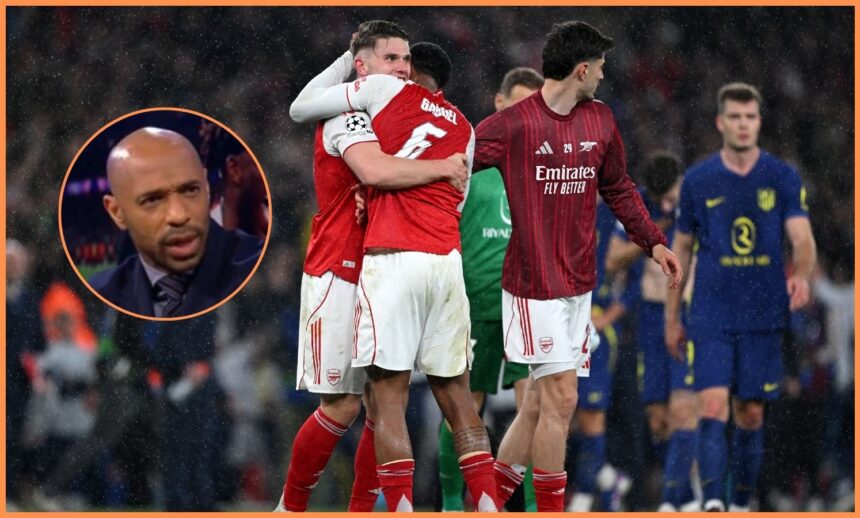 Viktor Gyokeres celebrates with Gabriel Magalhaes after Arsenal