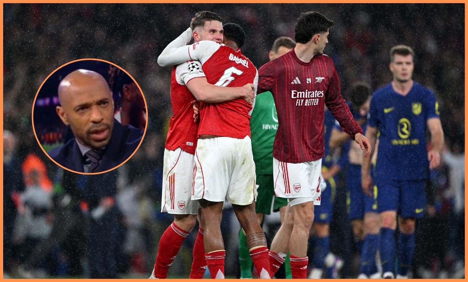 Viktor Gyokeres celebrates with Gabriel Magalhaes after Arsenal