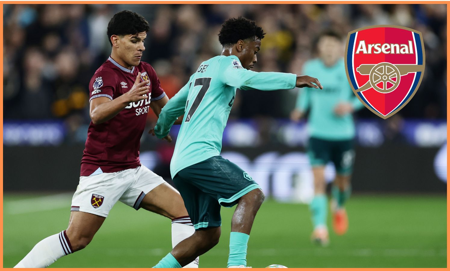 Mateus Fernandes in action for West Ham against Wolves