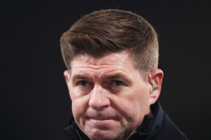 Steven Gerrard on punditry duty during Liverpool 1-4 PSV