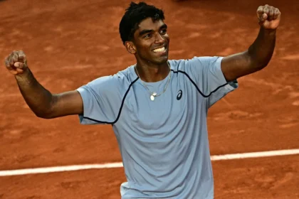 World No. 7 Taylor Fritz, playing for the first time at Roland Garros, shocked unseeded American Nishesh Basavareddy in the first round.