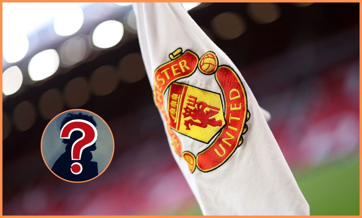 Man United corner flag with mystery player