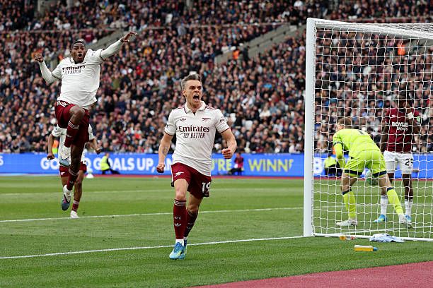 Trossard scoring against West Ham
