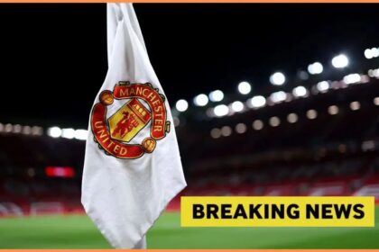 Man United corner flag with breaking news