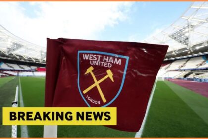 West Ham flag with breaking news