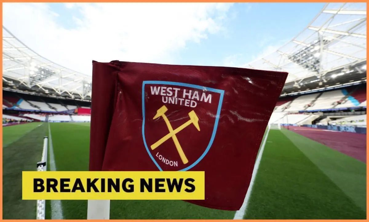 West Ham flag with breaking news