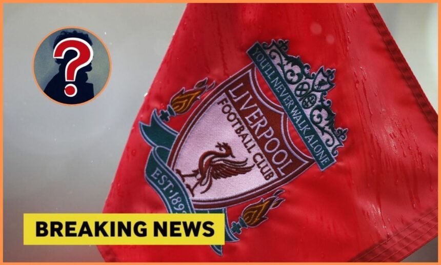 Liverpool corner flag with mystery player overlay