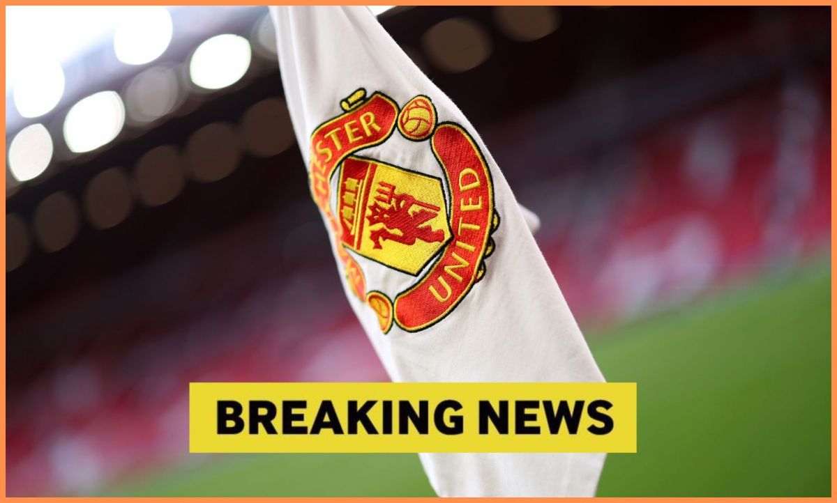 Man United corner flag with Breaking news overlay