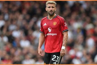 Luke Shaw in action for Man United