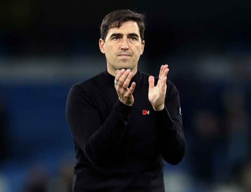 Bournemouth manager Andoni Iraola applauds the fans