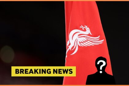 Liverpool FC corner flag and breaking news banner