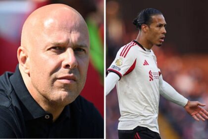 Split image of Van Dijk and Arne Slot