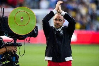 Eriksen before Denmark vs Ukraine with overlay of moment he held his heart