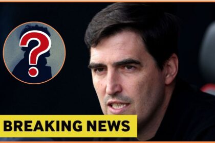 Andoni Iraola with breaking news and mystery player overlay