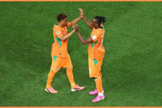 Yan Diomande with the Ivory Coast national team